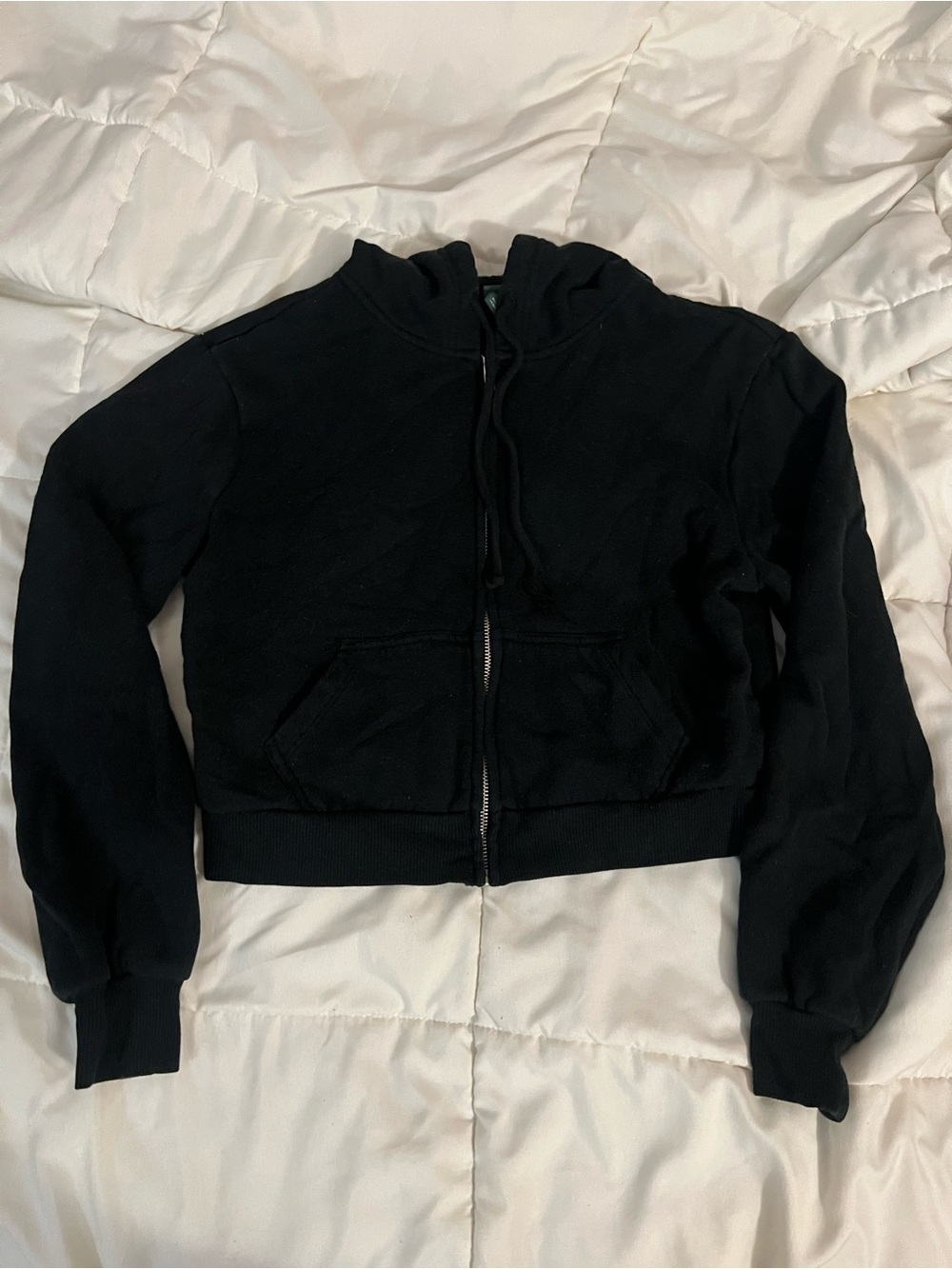 Wild Fable Black Cropped Zip-Up